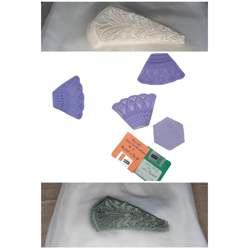 Zundt Elegant Lace Art Set - Cream, Purple, and Green